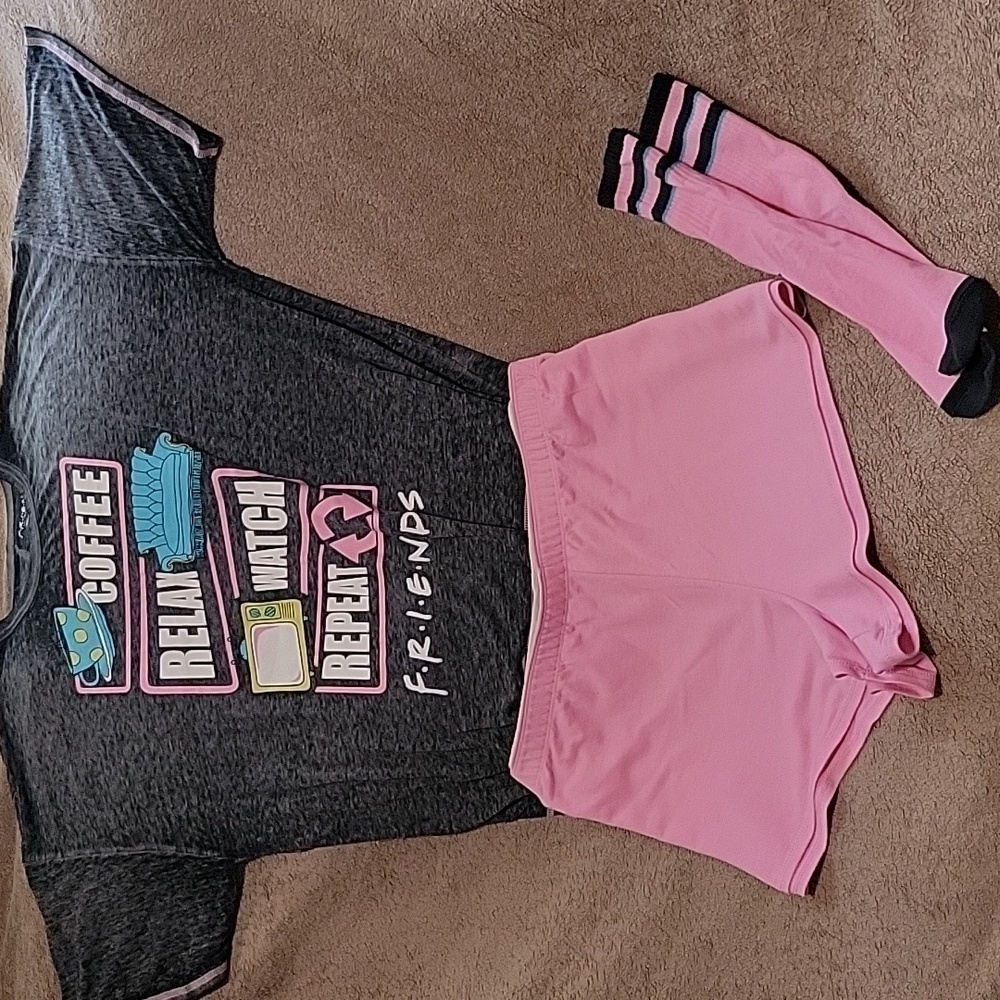 Friends Three Piece Women's Shorts Lounge set